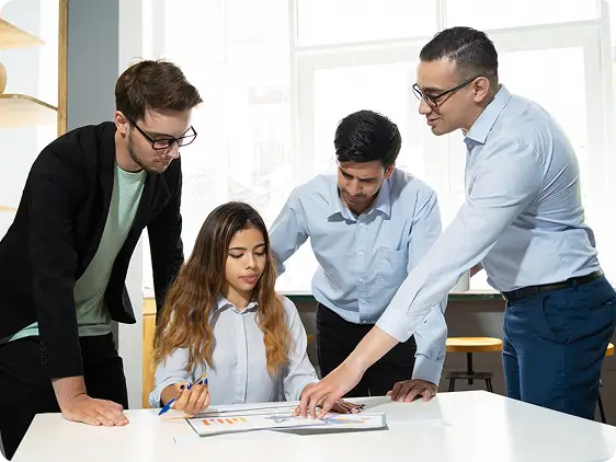 team discussion on a project